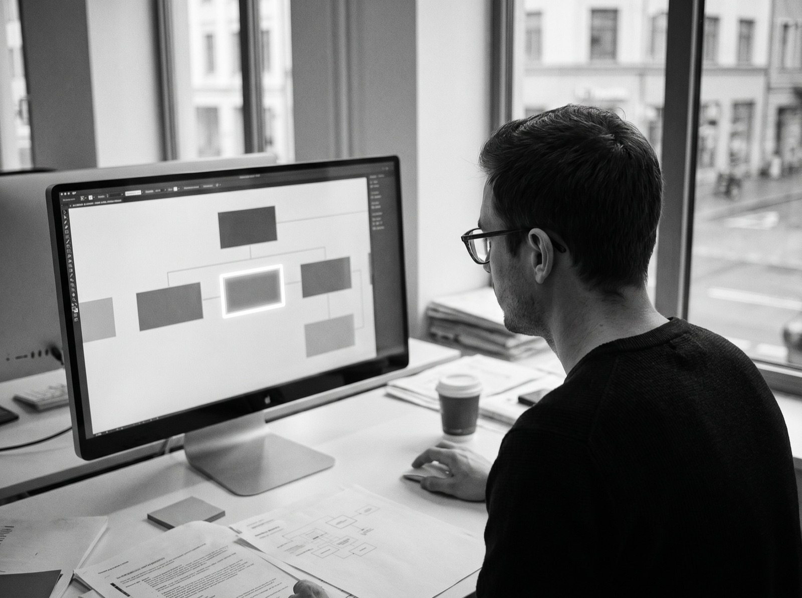 A person operating and improving a running system