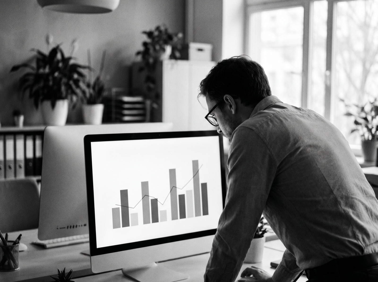 A RevOps analyst reviewing a revenue dashboard